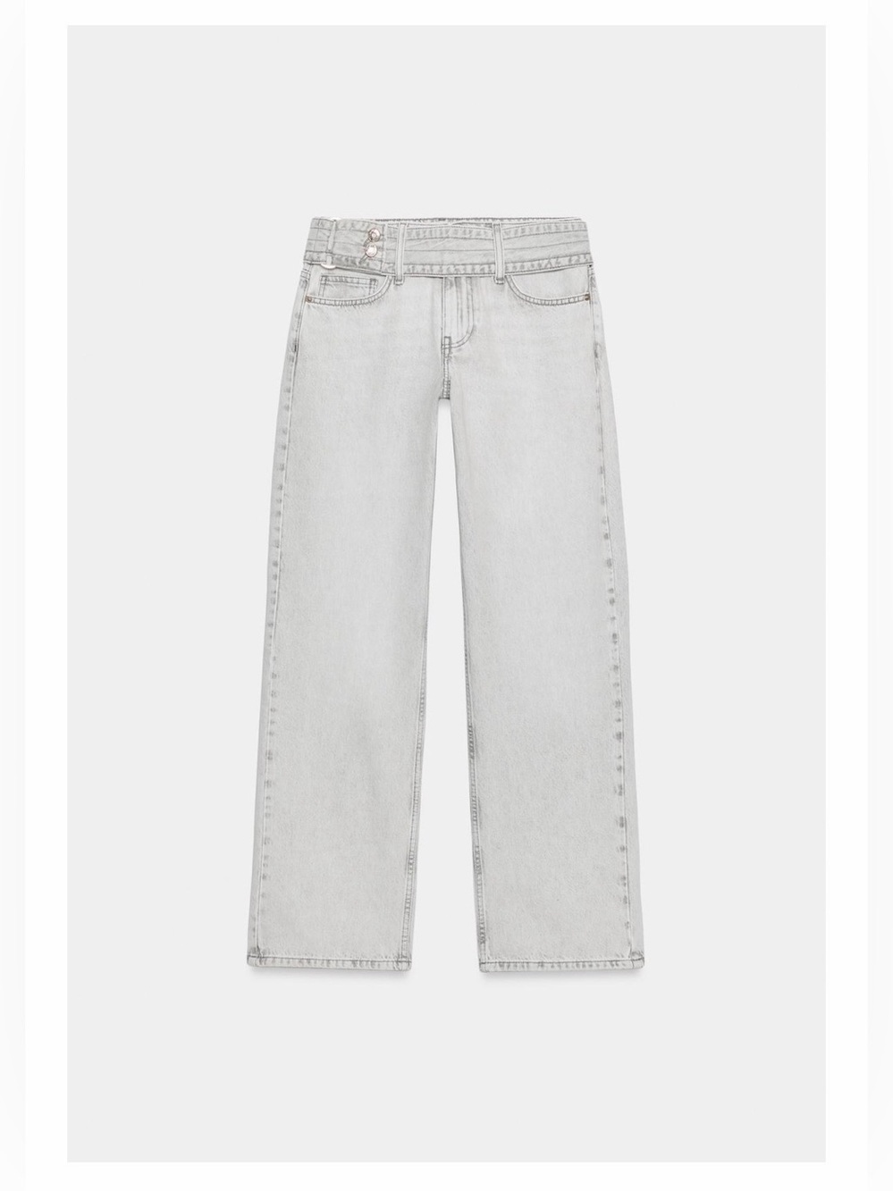 ZARA LOW RISE STRAIGHT LEG JEANS WITH BELT GRAY SIZE 6